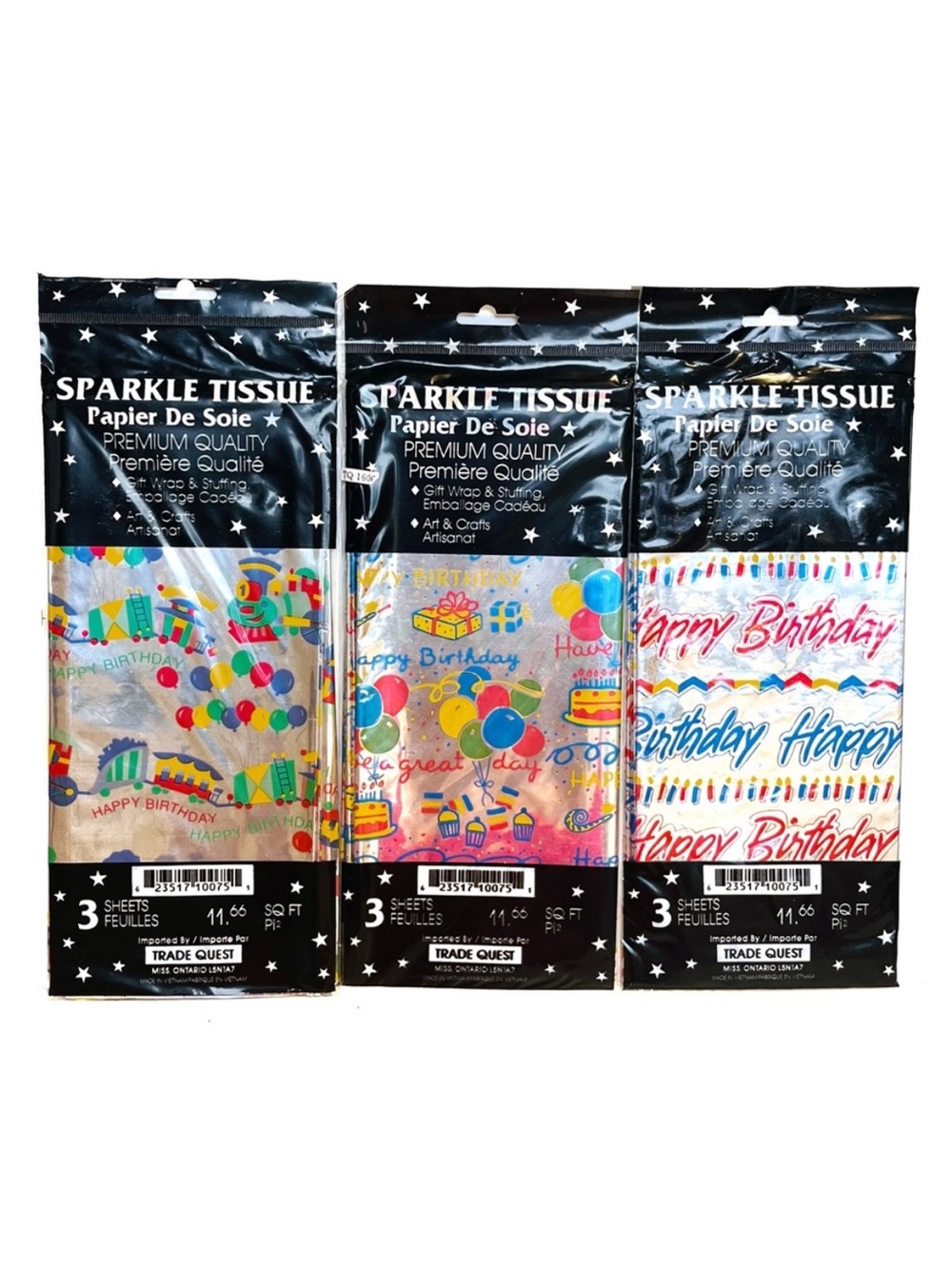 Vintage Shiny Silver Gift Wrap Sparkle Tissue Paper Foil Happy Birthday Party